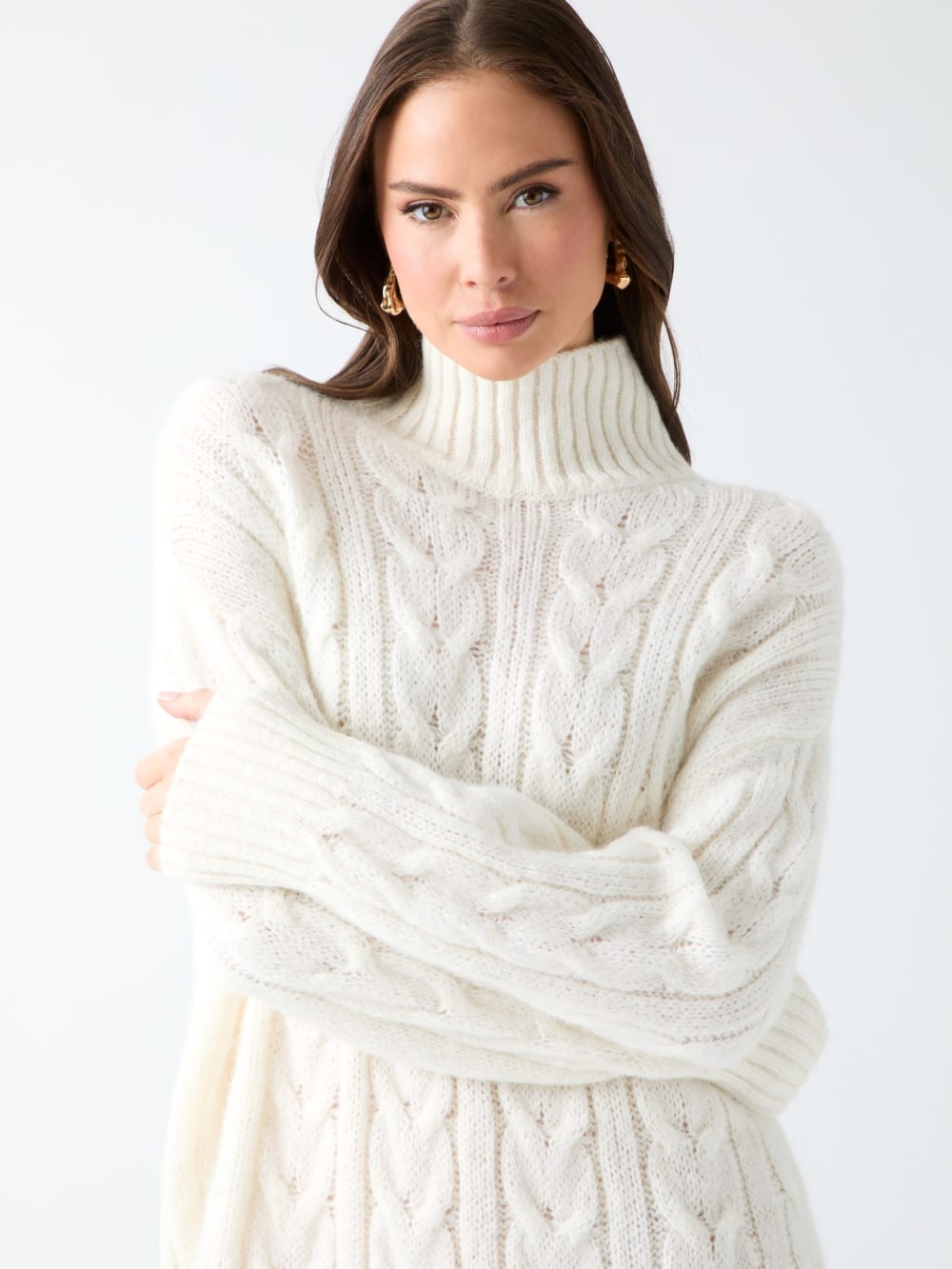 Aida Maxi Cable-Knit Sweater - Guess