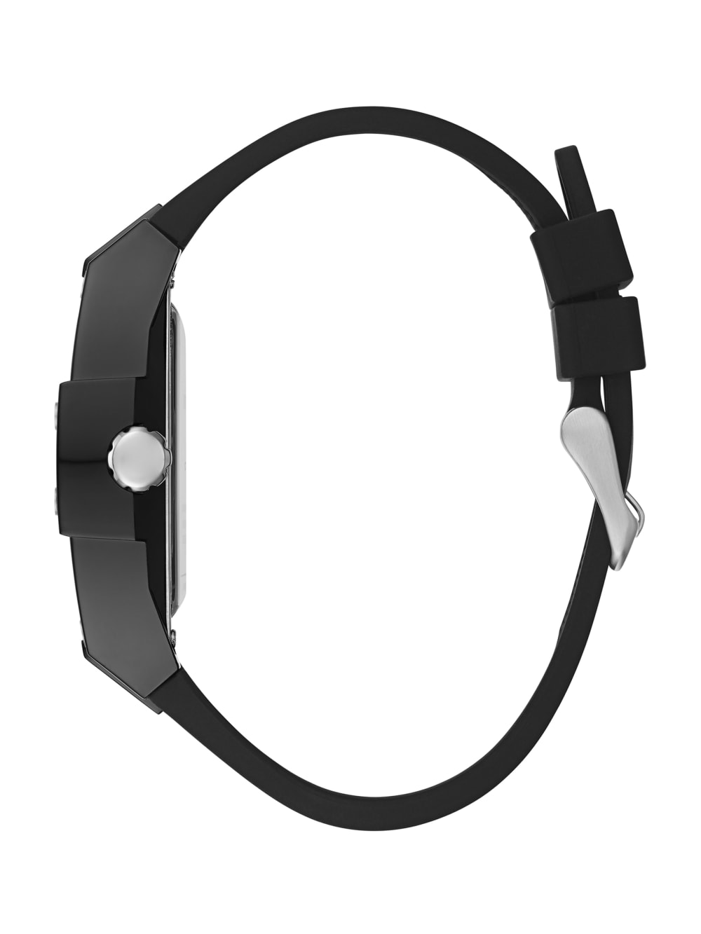 Black And Silver-Tone Multifunction Watch - Guess