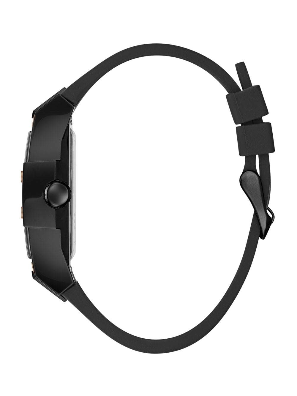 Rose Gold-Tone and Black Silicone Multifunction Watch - Guess