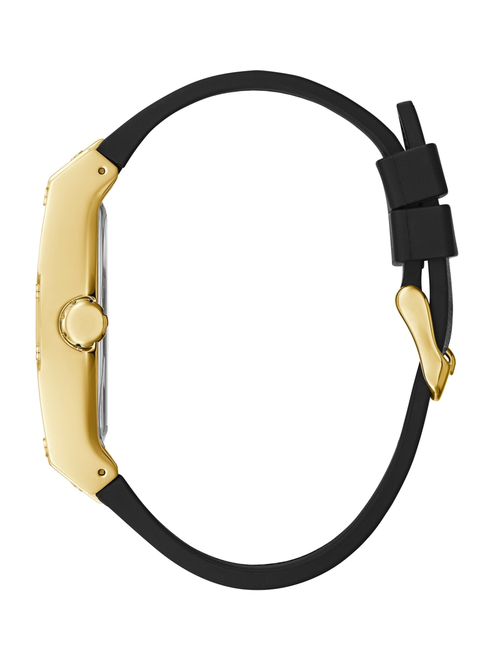 Black And Gold-Tone Square Multifunction Watch - Guess