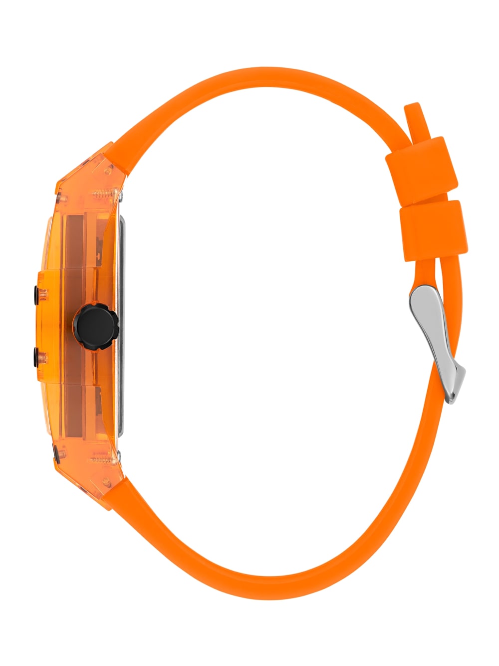 Orange Plastic and Silicone Multifunction Watch - Guess