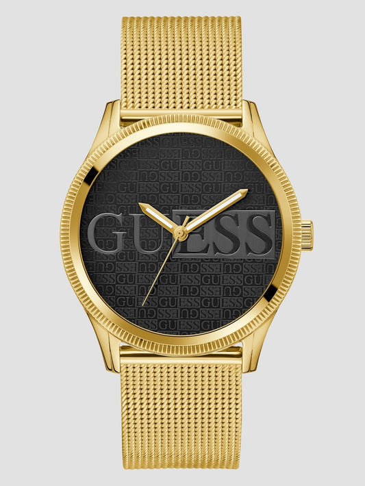 Gold-Tone Mesh Analog Watch - Guess
