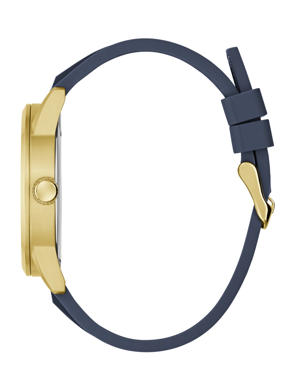 Gold-Tone and Blue Silicone Multifunction Watch - Guess