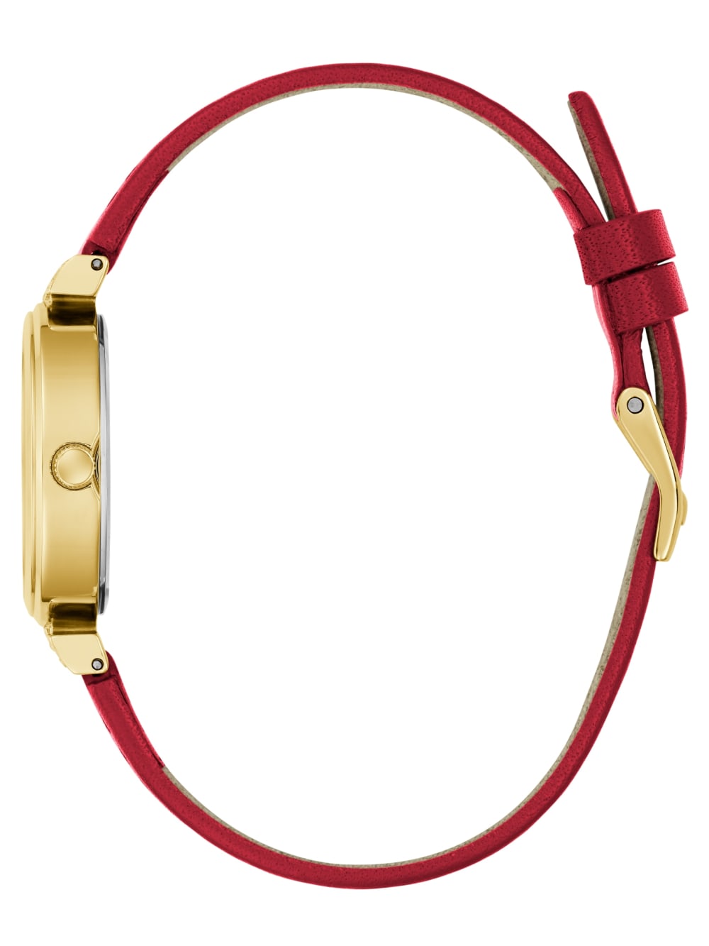Gold-Tone Analog Leather Watch - Guess