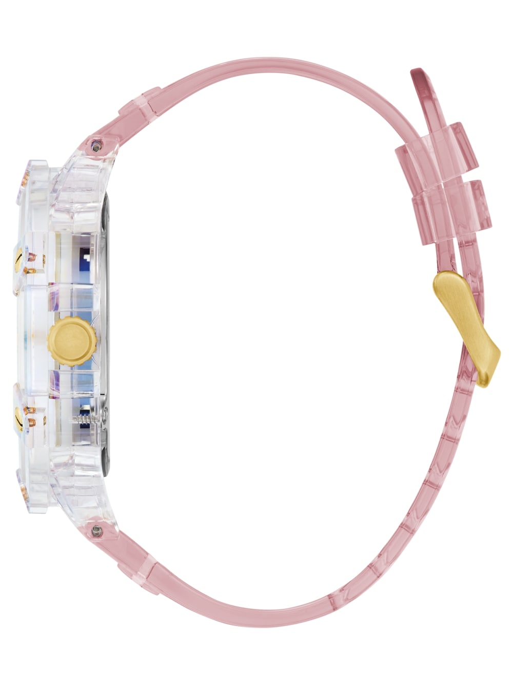 Pink and White Multifunction Silicon Watch - Guess