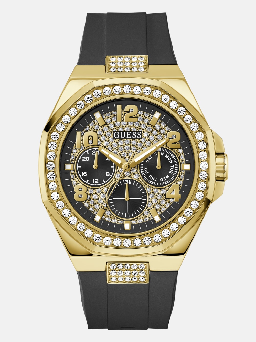Gold-Tone and Black Multifunctional Watch - Guess