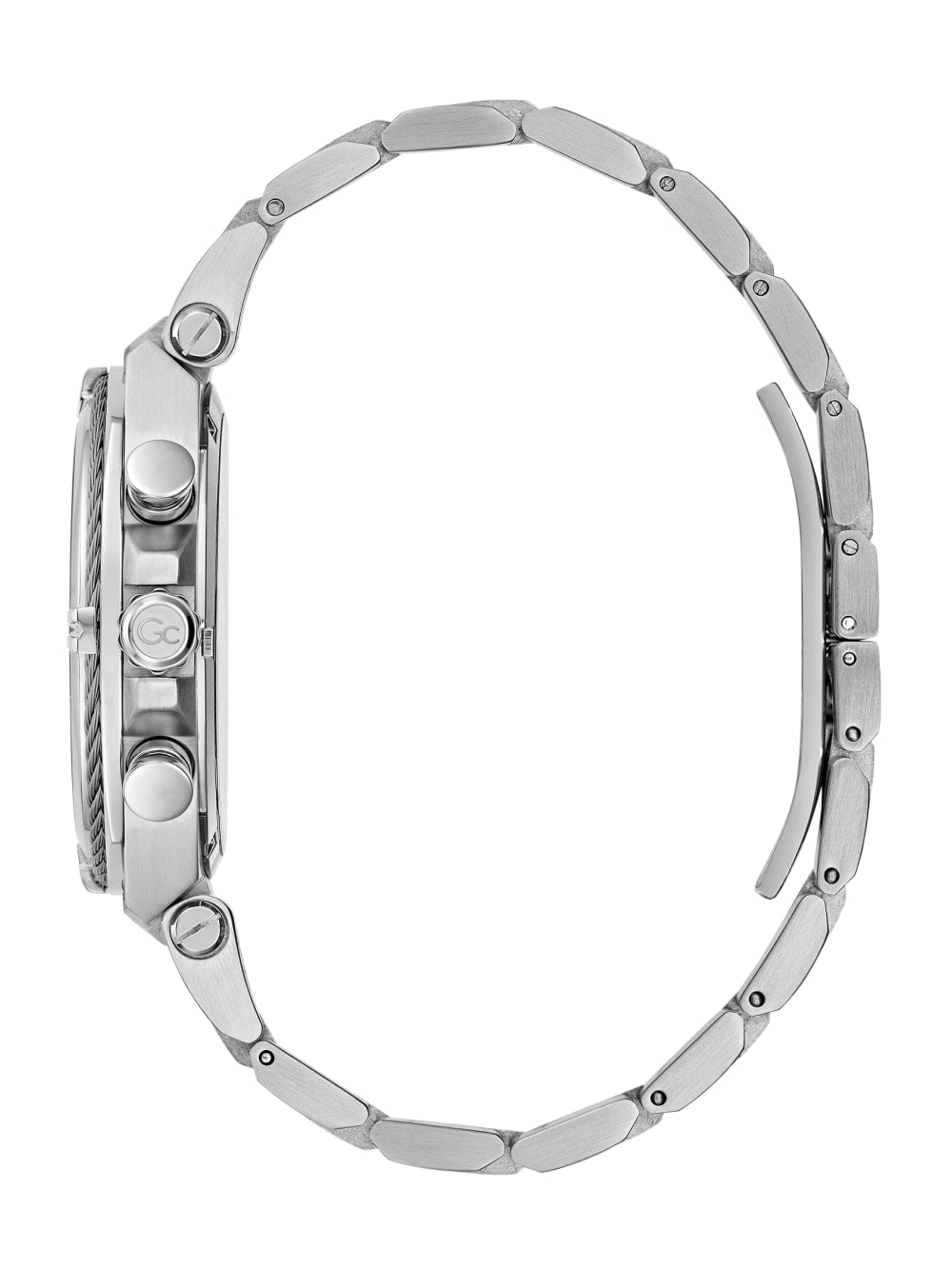 Gc Silver-Tone and Green Chronograph Watch - Guess