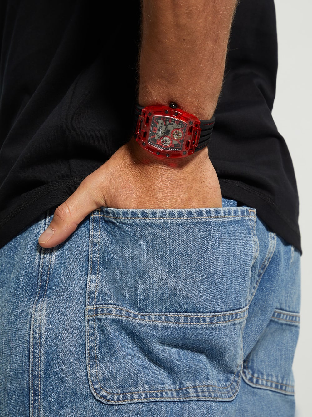 Red Chronograph Watch - Guess