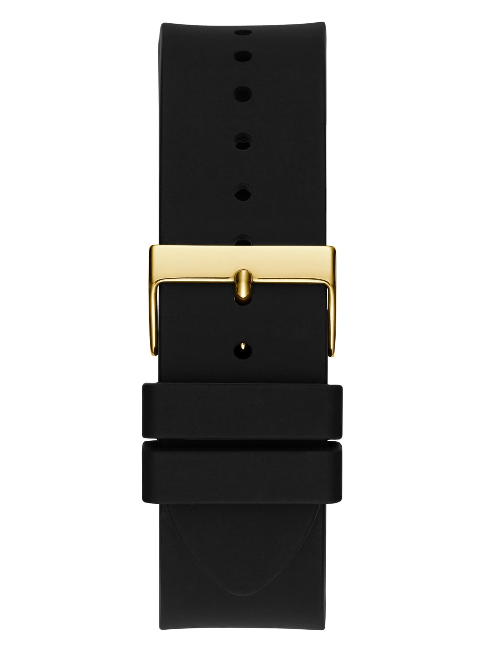 Cut-Through Gold-Tone and Black Silicone Multifunction Watch - Guess
