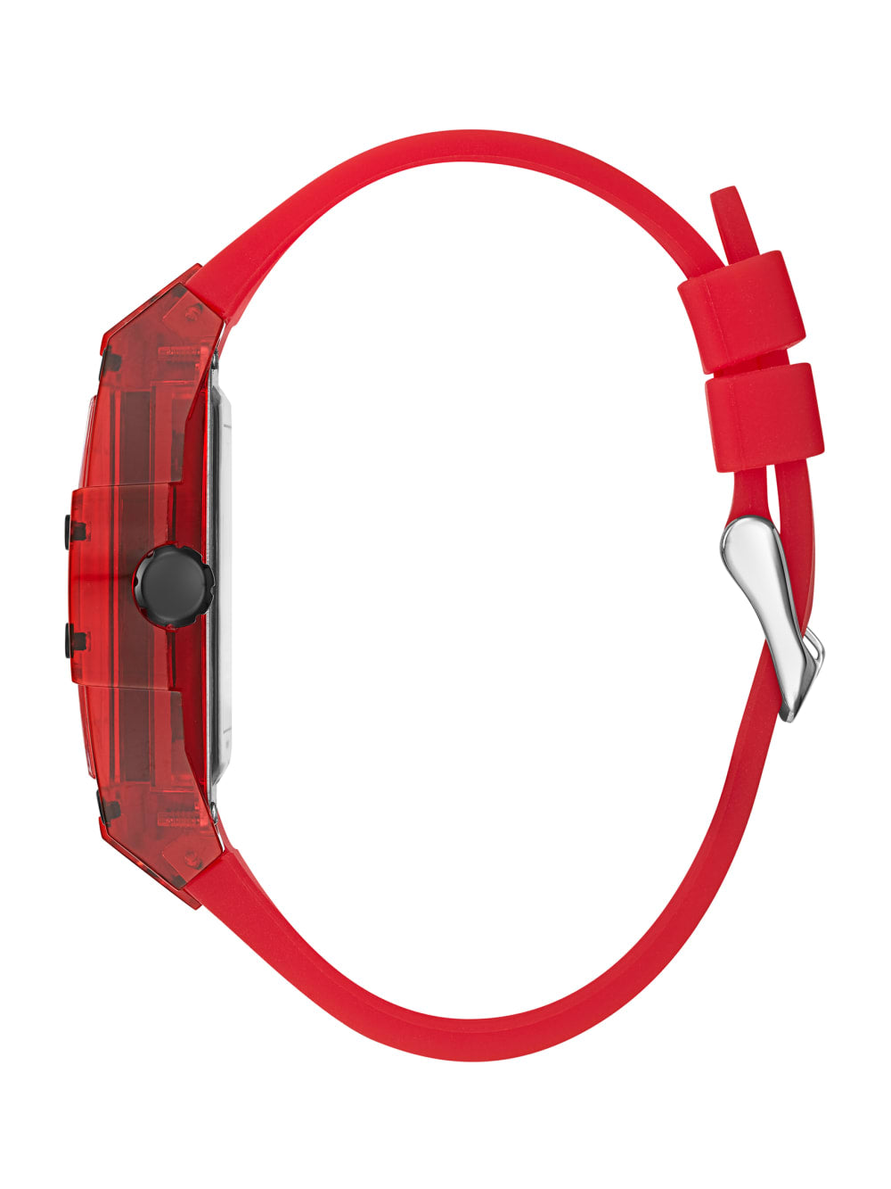 Red Plastic and Silicone Multifunction Watch - Guess