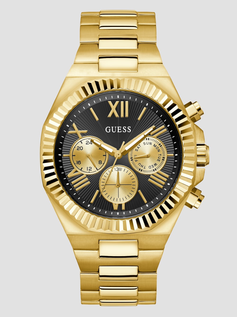 Gold-Tone and Black Multifunction Watch - Guess