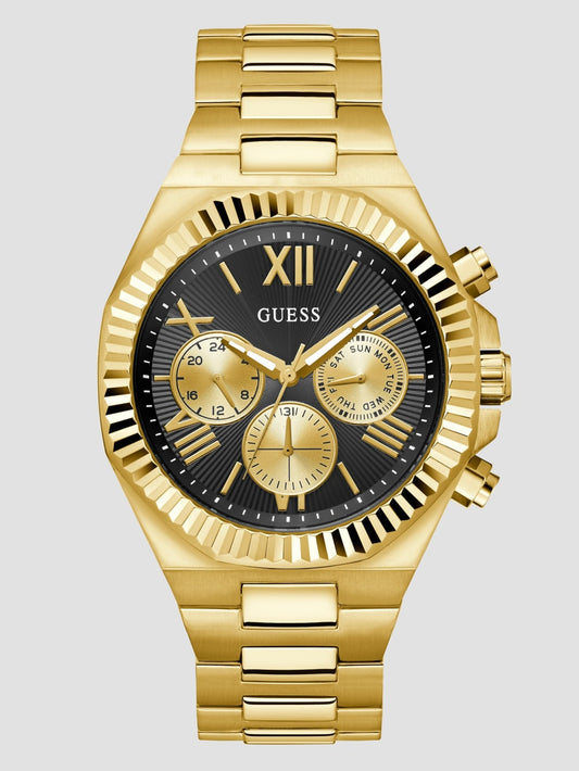 Gold-Tone and Black Multifunction Watch - Guess