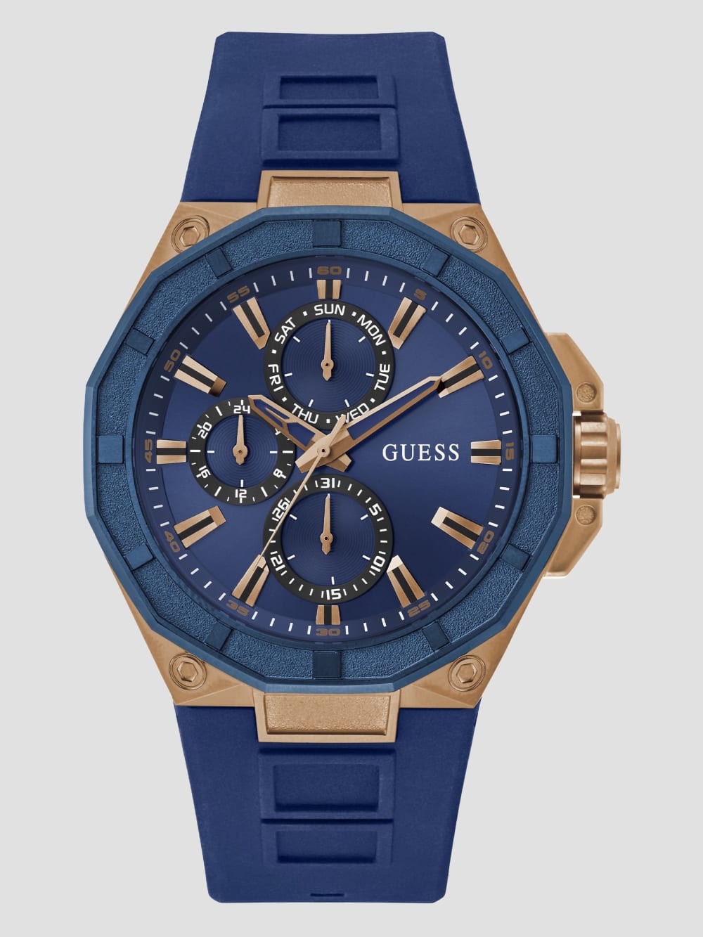Rose Gold-Tone Silicon Chronograph Watch - Guess