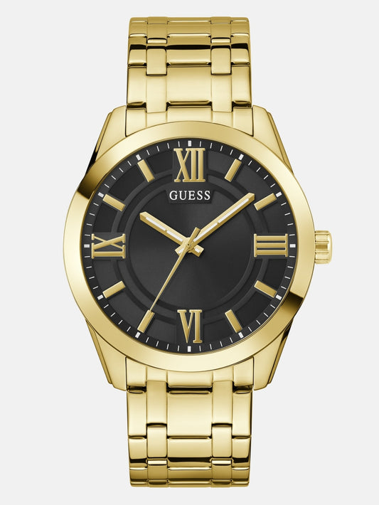 Gold-Tone and Black Analog Watch - Guess