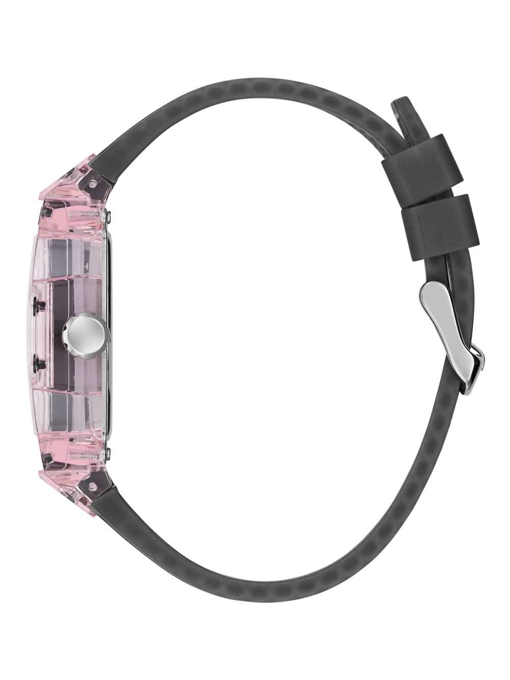 Clear and Black Silicone Multifunction Watch - Guess