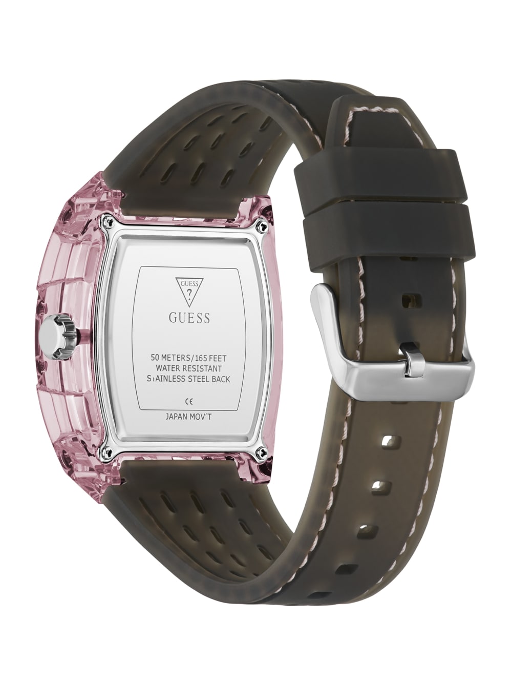 Clear and Black Silicone Multifunction Watch - Guess