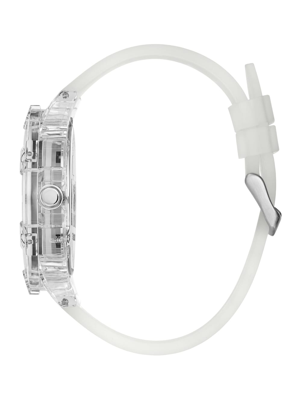 Rainbow Mosaic and White Silicone Multifunction Watch - Guess