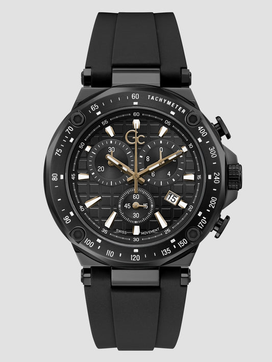 Black Silicone Sport Chronograph Watch - Guess