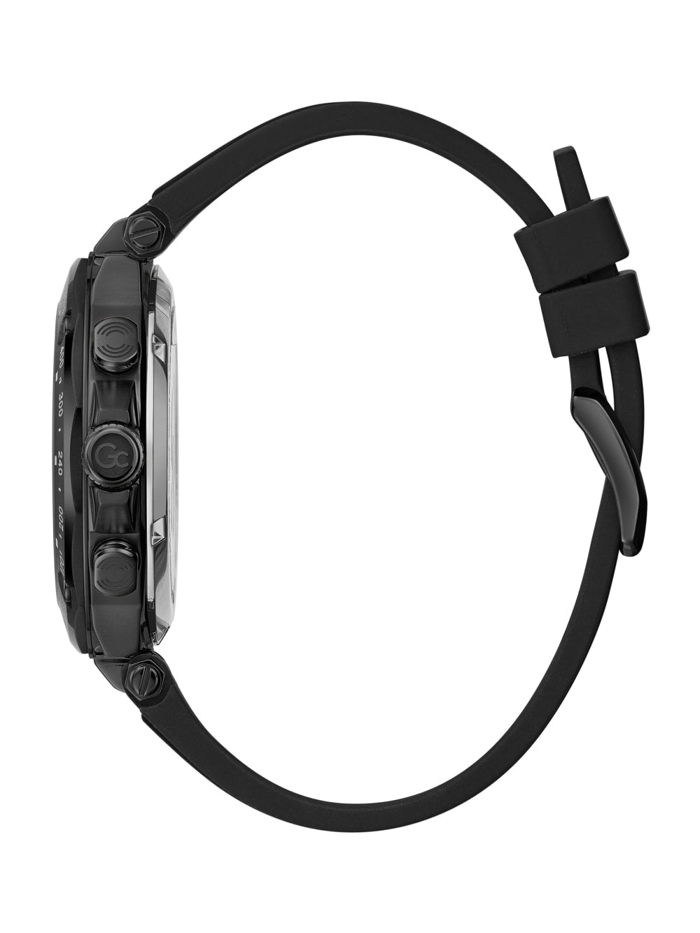 Black Silicone Sport Chronograph Watch - Guess