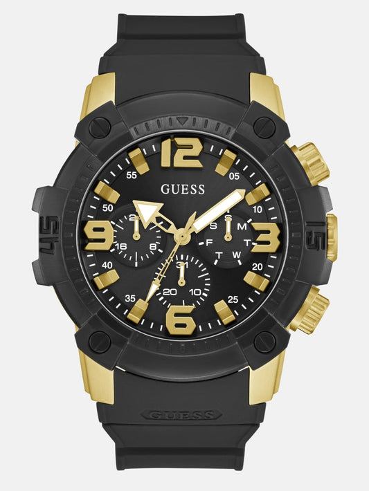 Black Chronograph Silicon Watch - Guess