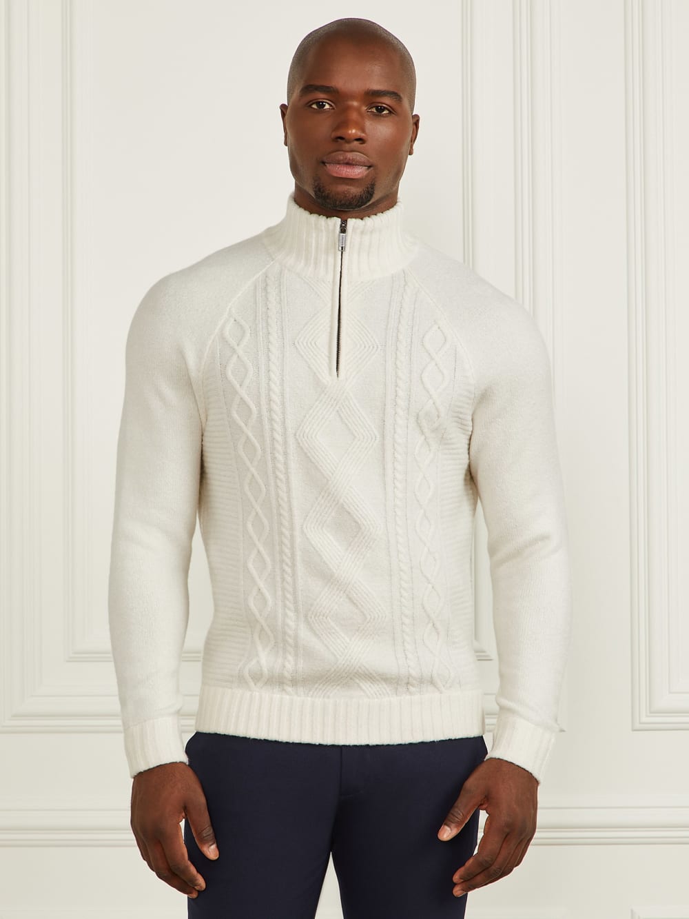Eco Half-Zip Cable Knit Sweater - Guess
