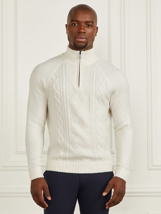 Eco Half-Zip Cable Knit Sweater - Guess