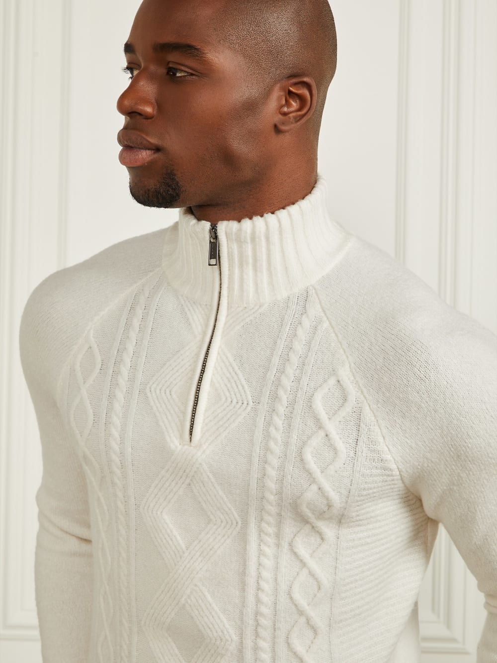 Eco Half-Zip Cable Knit Sweater - Guess