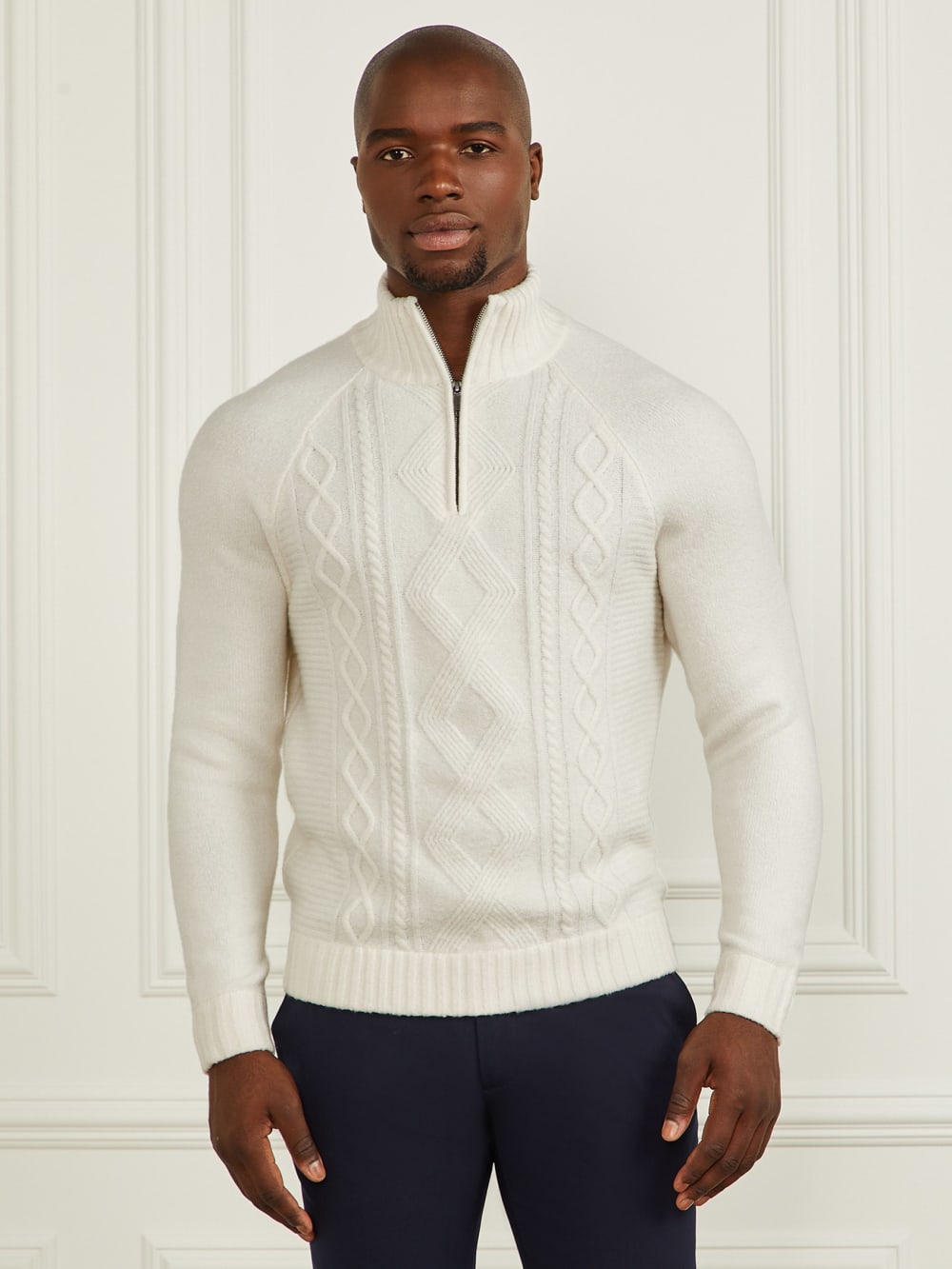 Eco Half-Zip Cable Knit Sweater - Guess