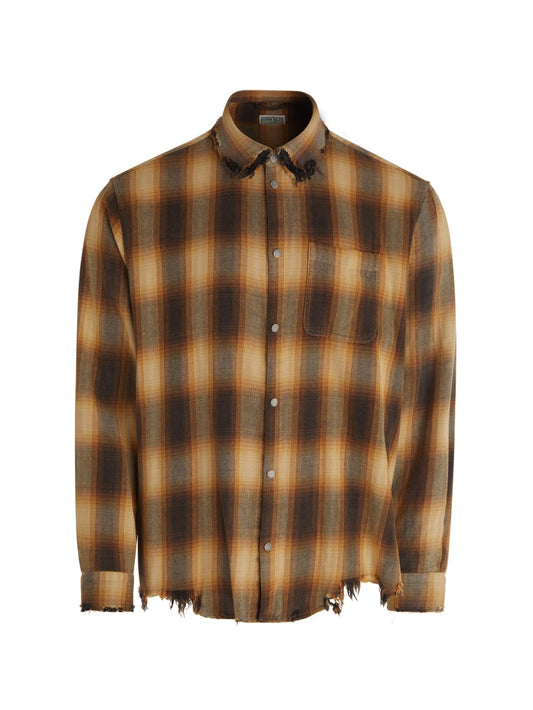 distressed flannel shirt - Guess