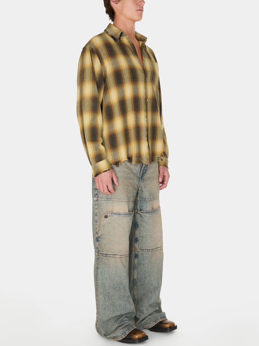 distressed flannel shirt - Guess