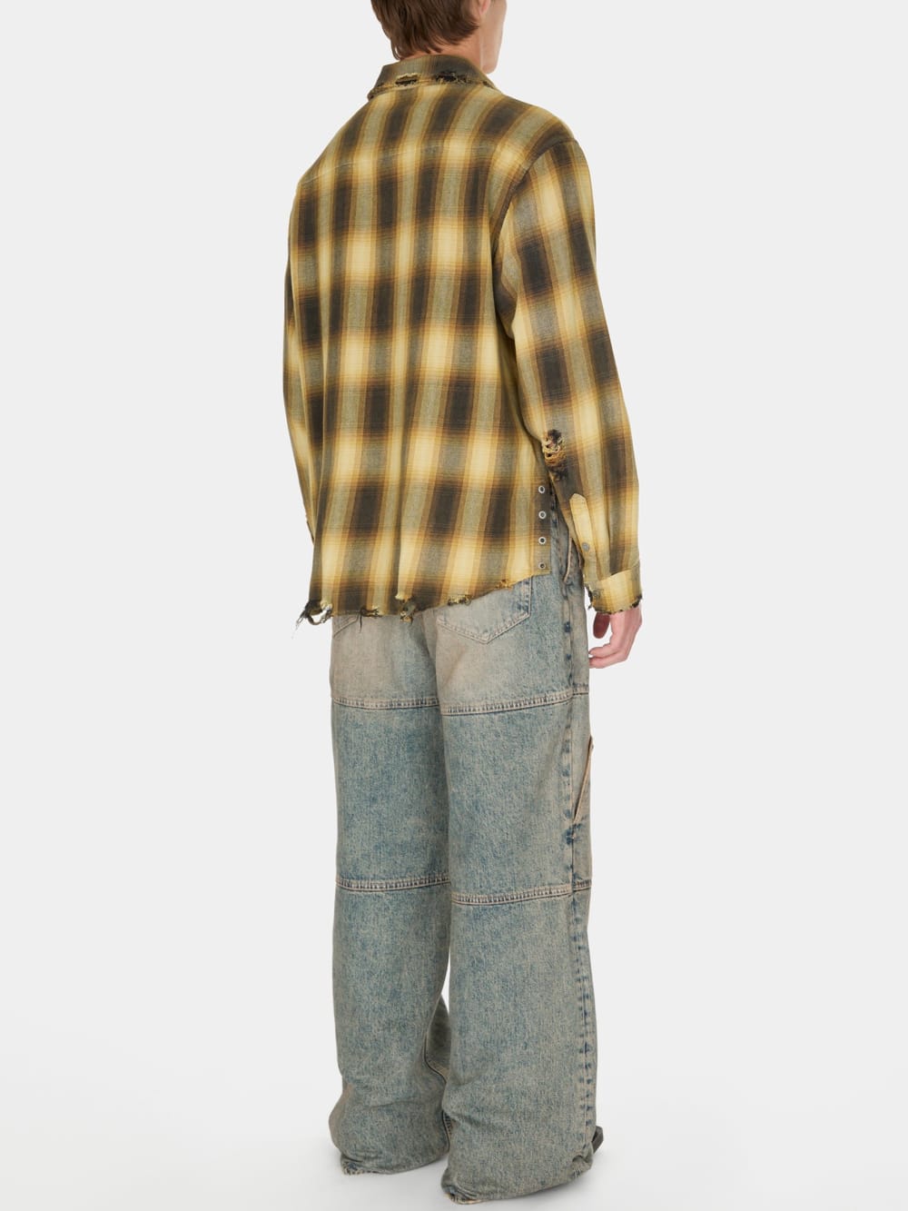 distressed flannel shirt - Guess