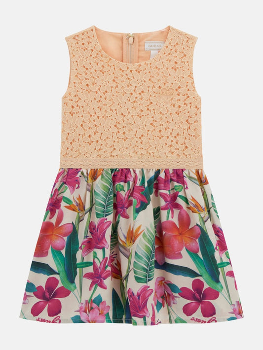 Lace and Tropical Floral Dress (2-7) - Guess