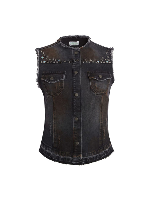 western denim vest - Guess