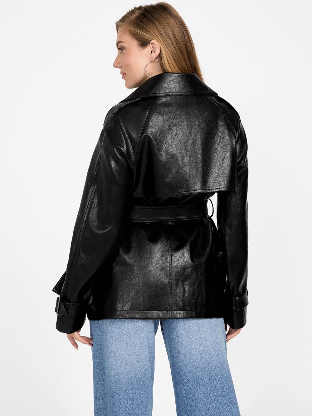 Marika Faux-Leather Short Trench Coat - Guess