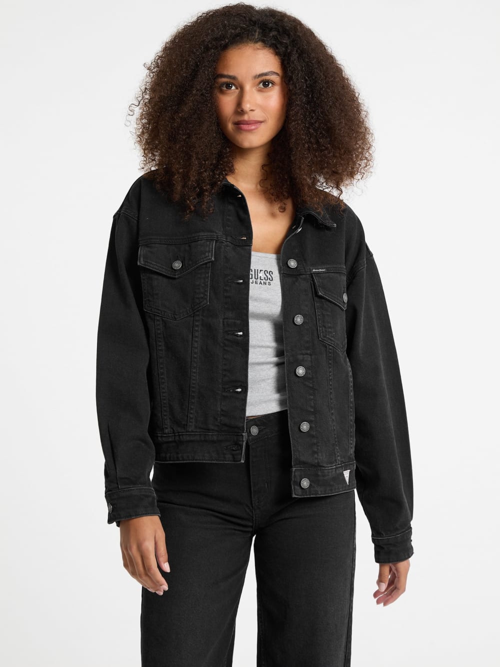 Oversized Denim Trucker Jacket - Guess