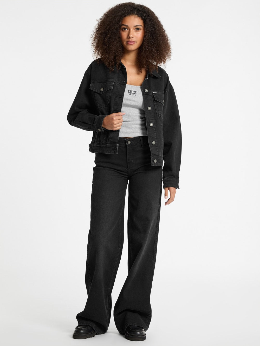 Oversized Denim Trucker Jacket - Guess