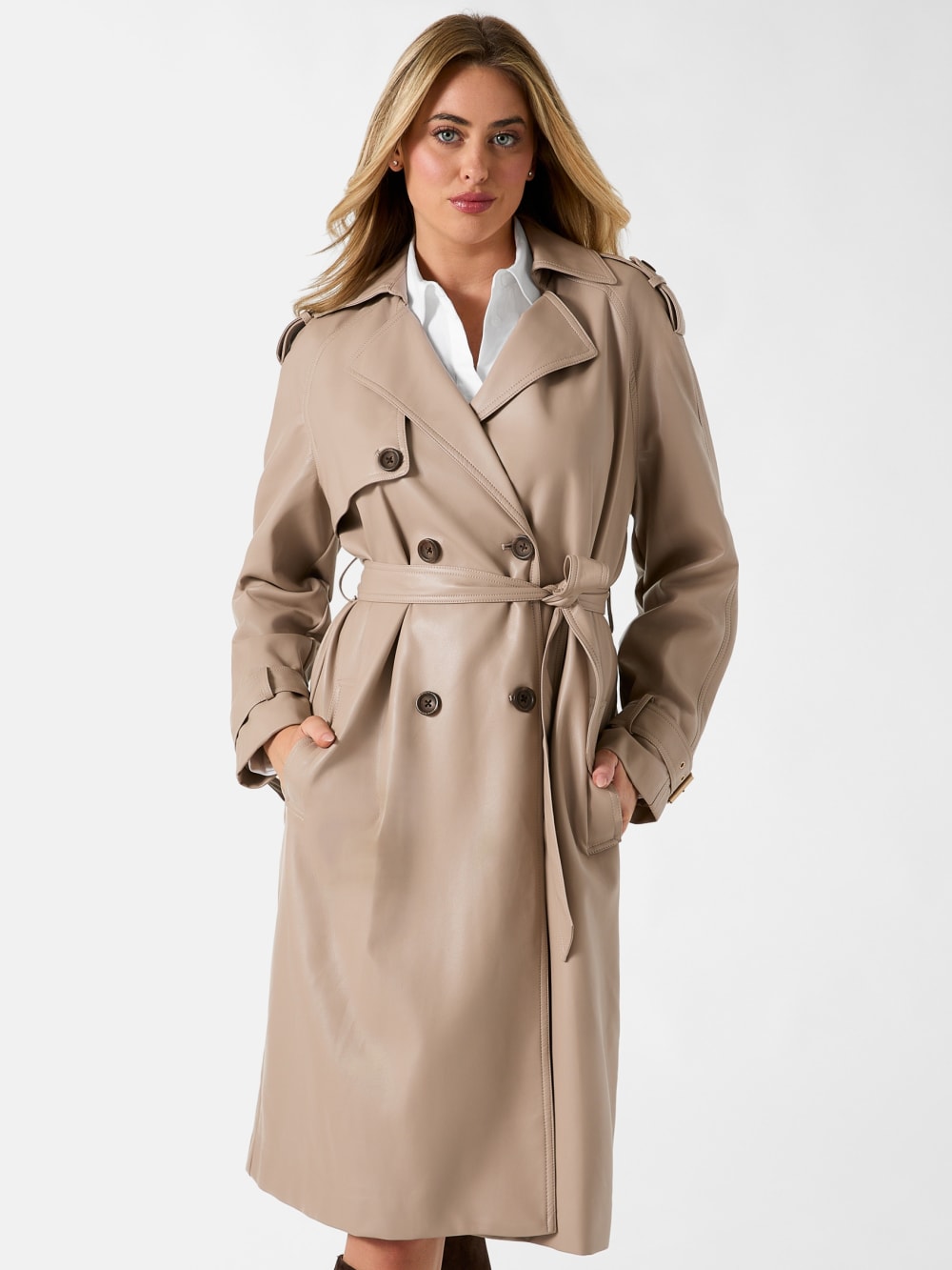 Faux leather trench coat - Guess