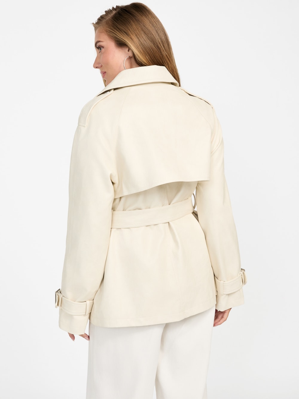 Marika Faux-Leather Short Trench Coat - Guess