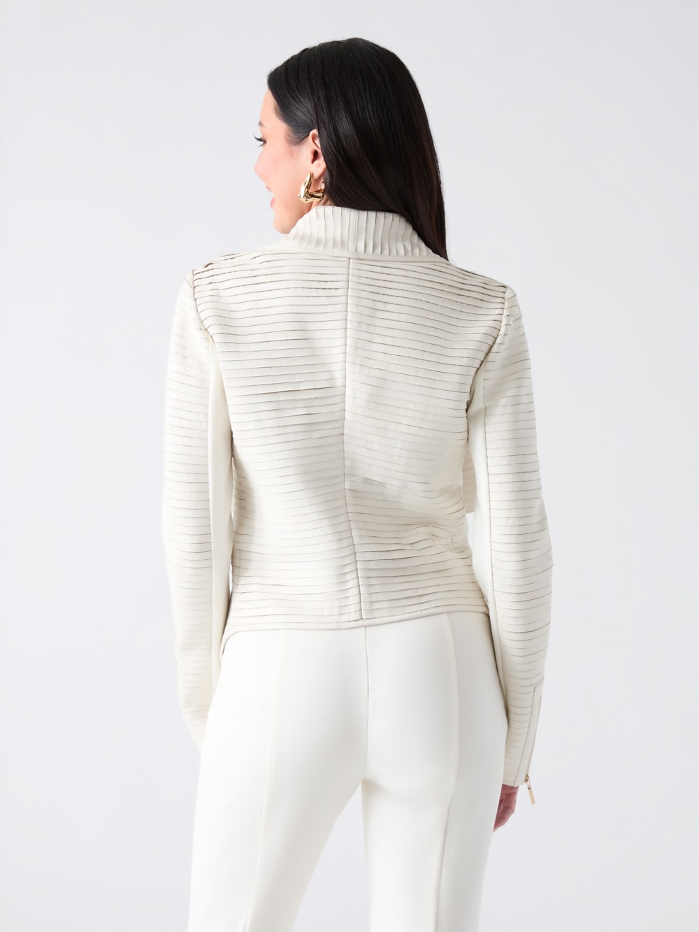 Shayna Drape Leather Jacket - Guess