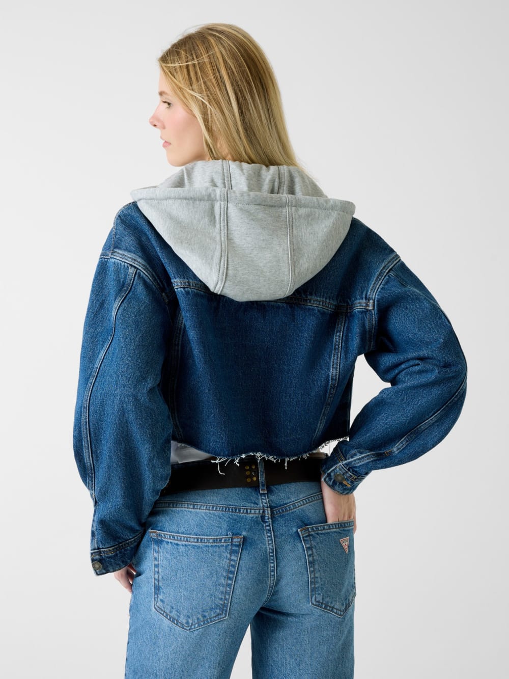 Cropped hooded denim jacket - Guess