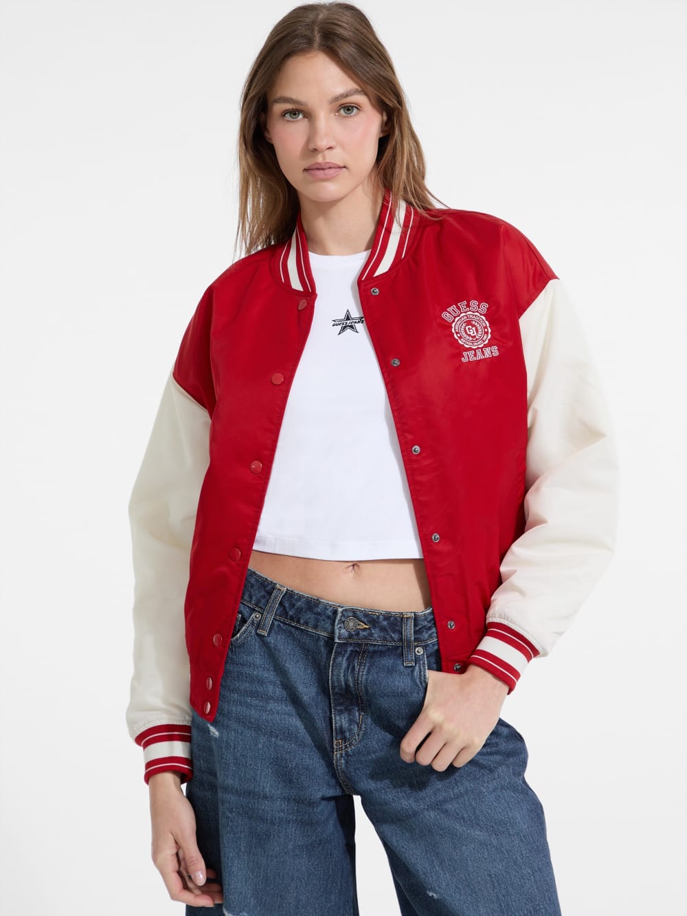Embroidered Varsity Jacket - Guess