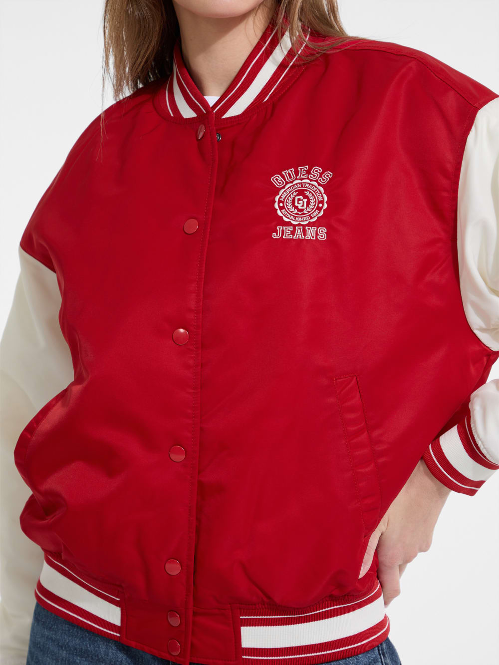 Embroidered Varsity Jacket - Guess