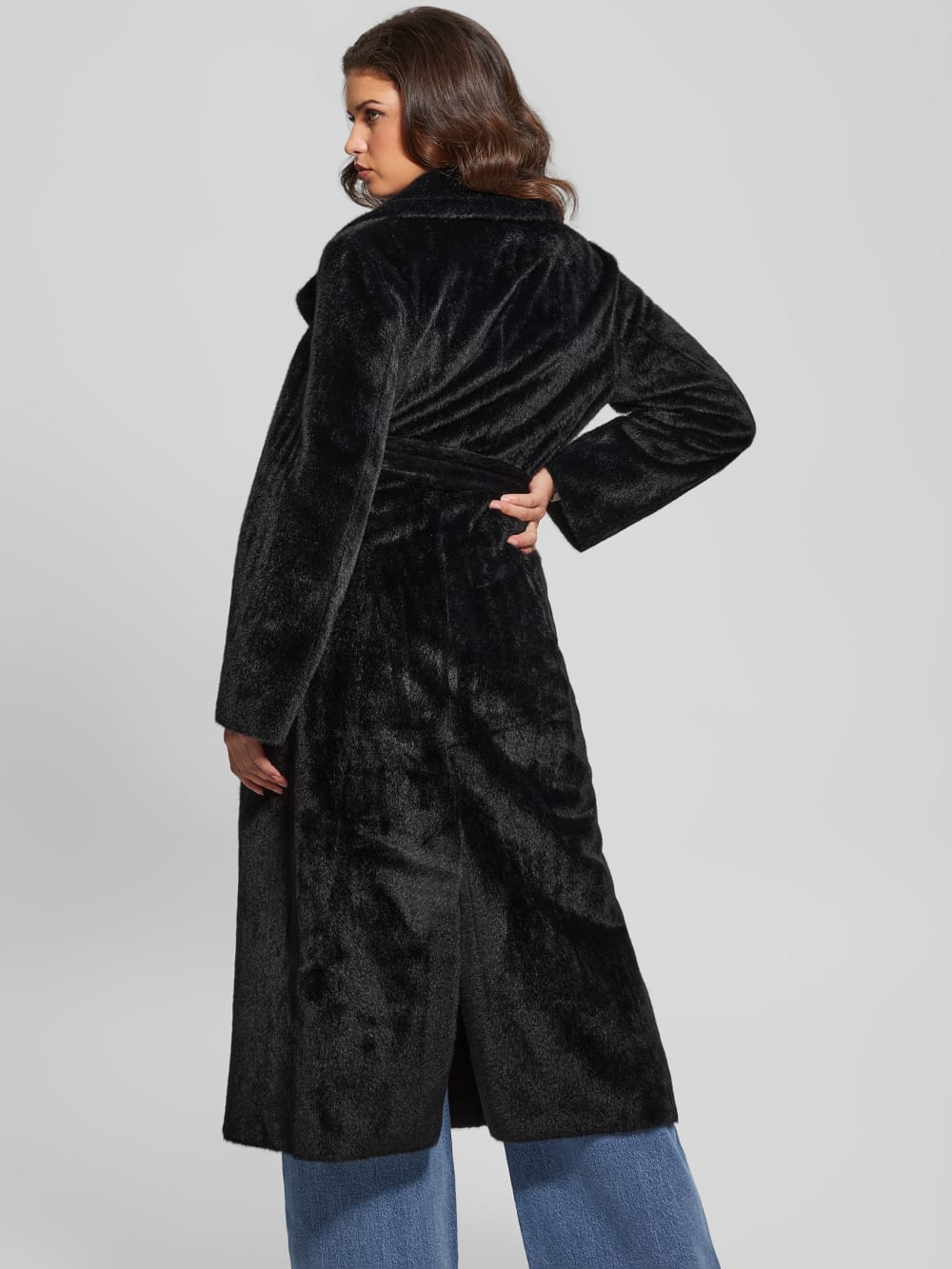 Ada Longline Faux-Fur Coat - Guess