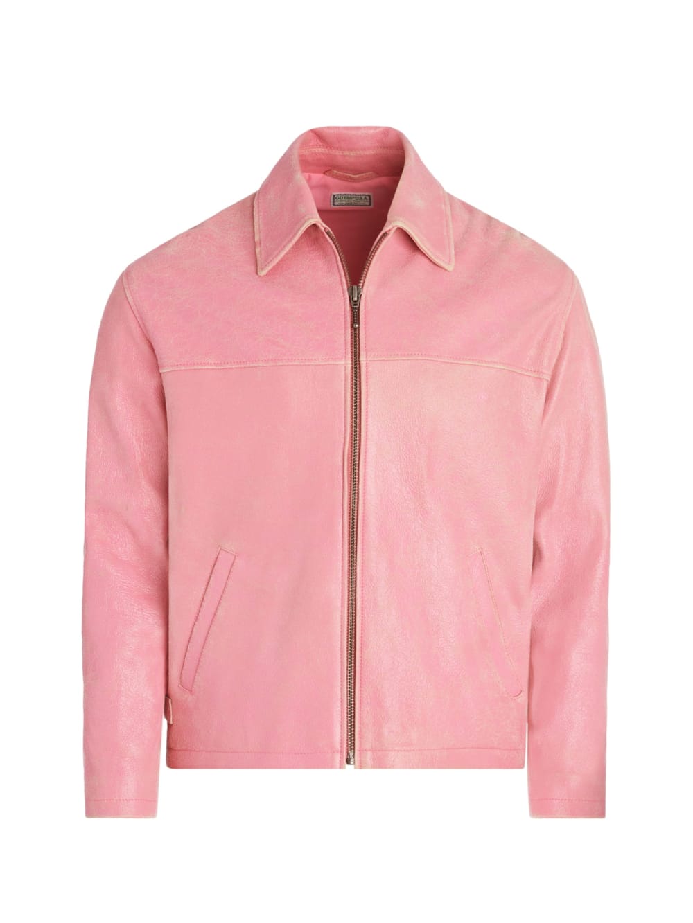 crackle leather jacket - Guess