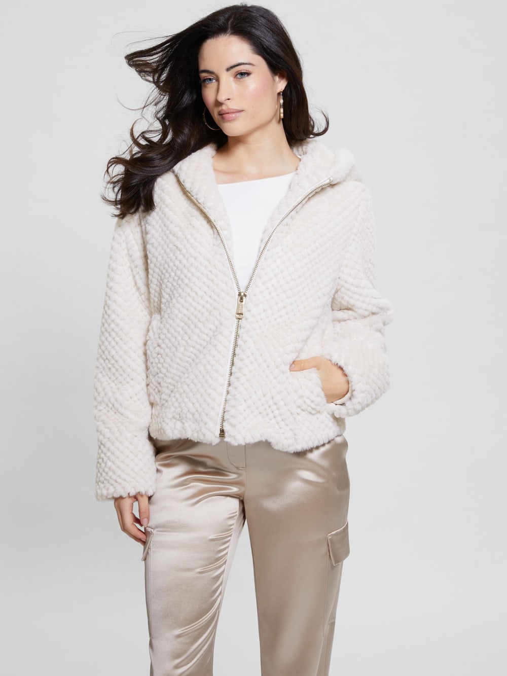 Theoline Faux-Fur Hooded Jacket - Guess