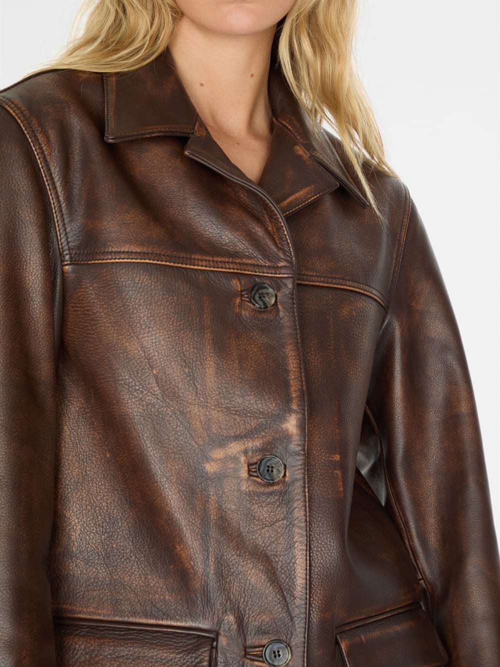 vintage leather jacket - Guess