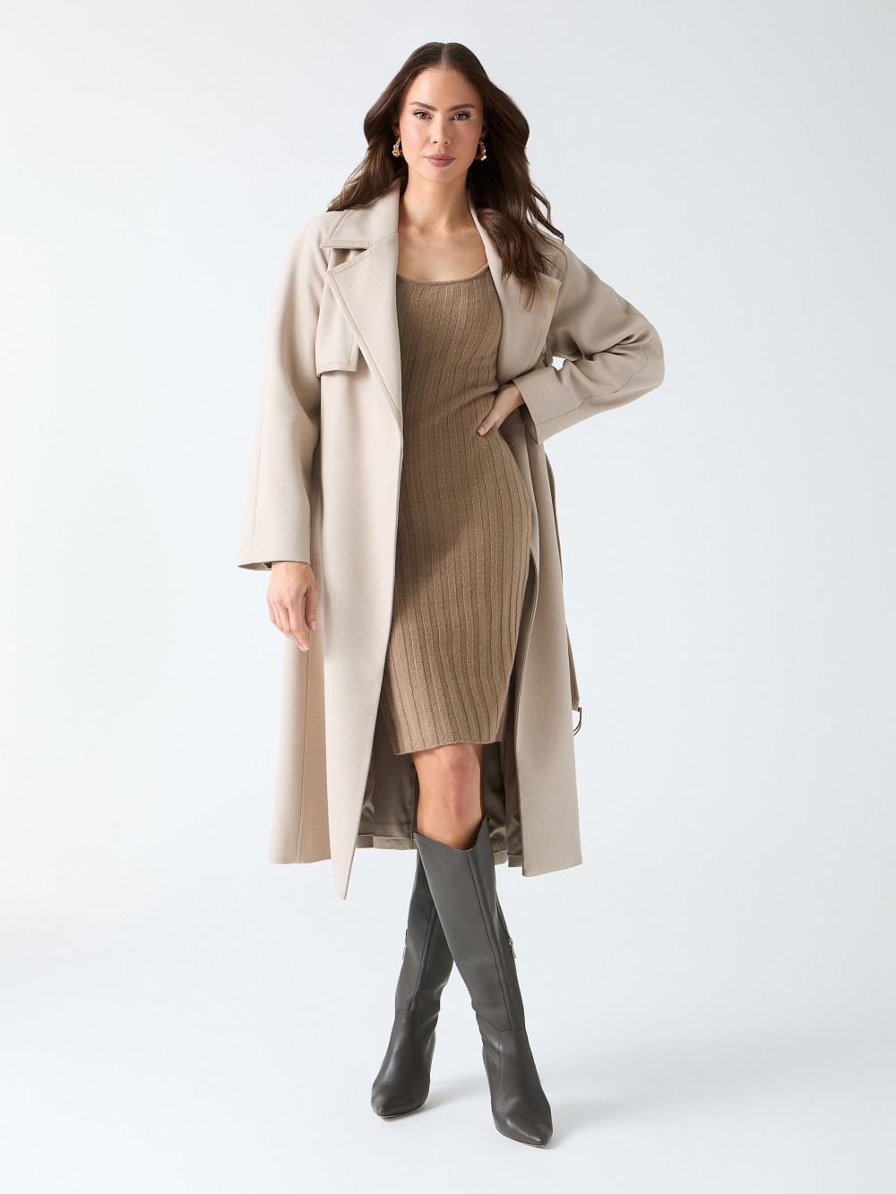 Natalie Longline Trench Coat - Guess