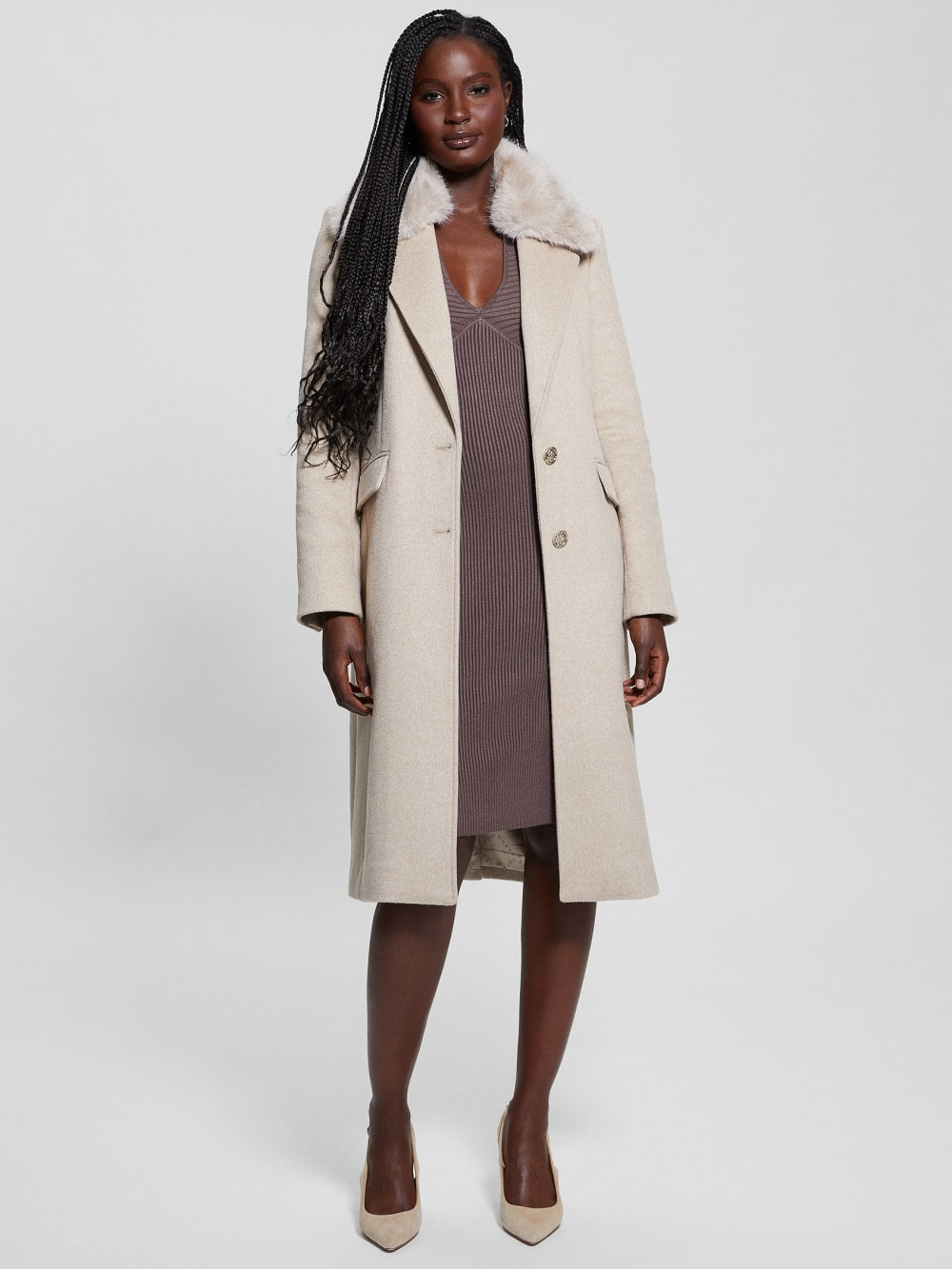 Eco Nancy Wool-Blend Coat - Guess