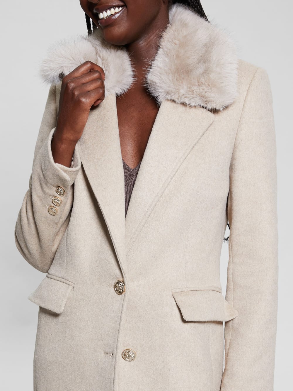 Eco Nancy Wool-Blend Coat - Guess
