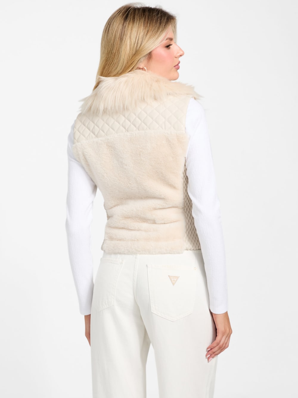 Amari Faux-Fur Zip Vest - Guess